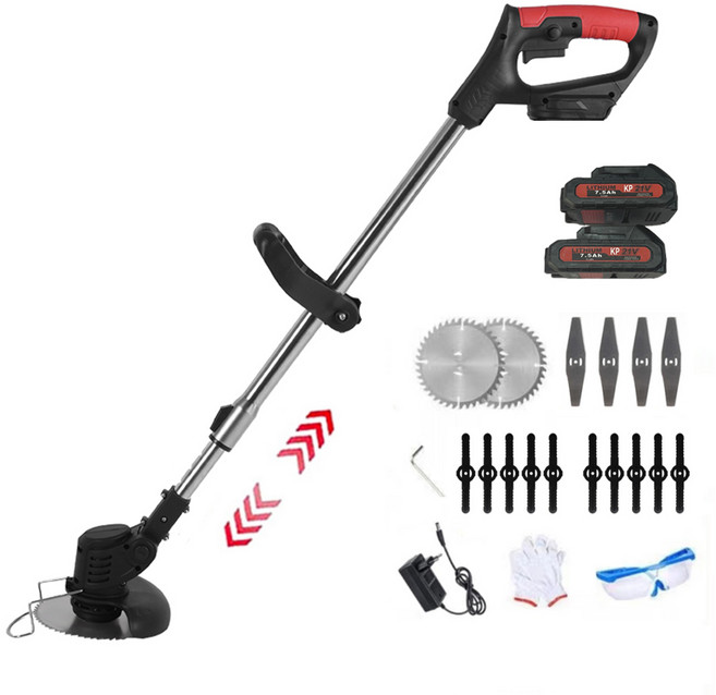 KP컴퍼니 신형 무선 전동 전기 예초기 잔디 잡초 제거 대용량 충전식 배터리, 신형예초기풀세트옵션2-5셀배터리2개구성, 1세트