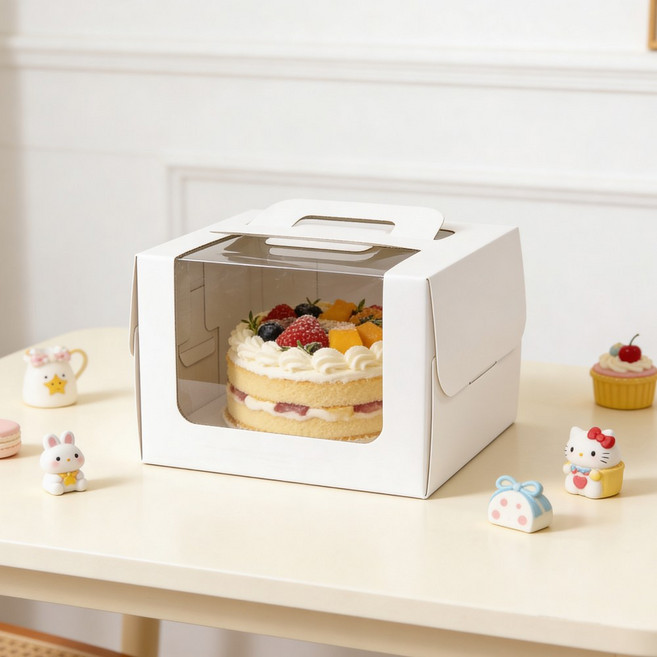 스노우 화이트 누드 투명창 케이크박스 케이크 상자, 5개, 2호