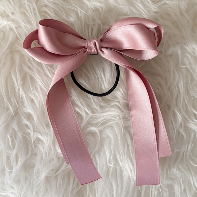 로라하 자체제작 여성 아동 긴꼬리 볼륨 리본 헤어 머리끈 반머리 반묶음 헤어끈 고무줄 헤어슈슈 바람이분다