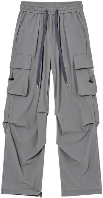 冰絲工裝褲 夏季休閒高腰顯瘦彈力速乾防曬褲 男女同款薄款透氣防潑水登山褲