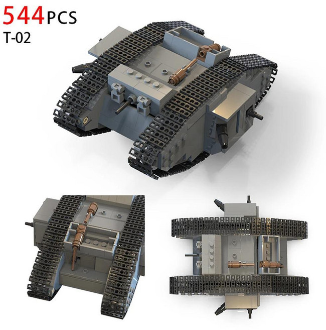 독일 군사 전투 탱크 블록 모델 교육 무기 무거운 검은 차량 퍼즐 선물, 3. 544pcs, 1개