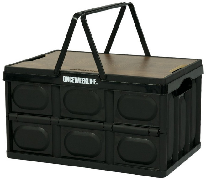 원스위크라이프 캠핑 손잡이 접이식 폴딩 박스, 블랙