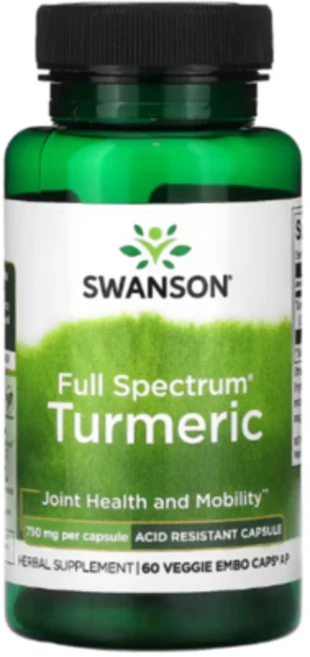 스완슨 풀스팩트럼 강황 750 mg 60베지앰보캡슐 AP, 60정, 1개 - 쿠팡