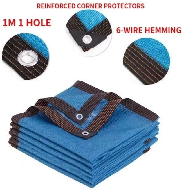 야외 정원 차양망 자외선 차단 HDPE 직물 테라스 캠핑, 4x5m, 06 blue