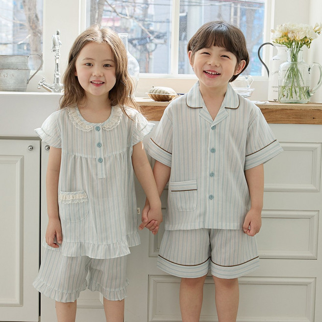 (5세-16세)국산 에어린 텐셀 무형광 아동 주니어 잠옷