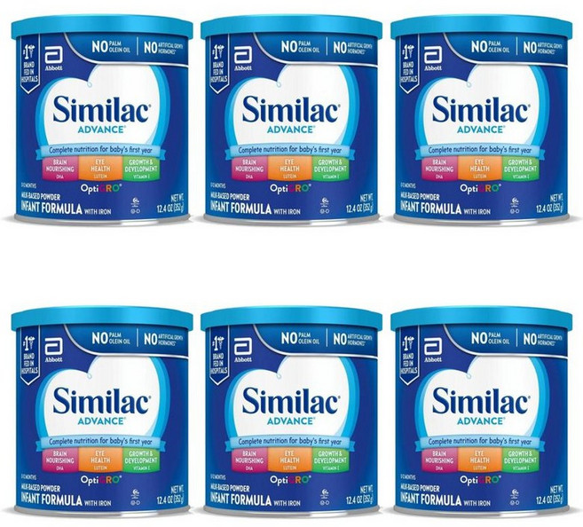 씨밀락 어드밴스 인펀트 포뮬러 + 철분 DHA 루테인 영아 분유 352g, 6개