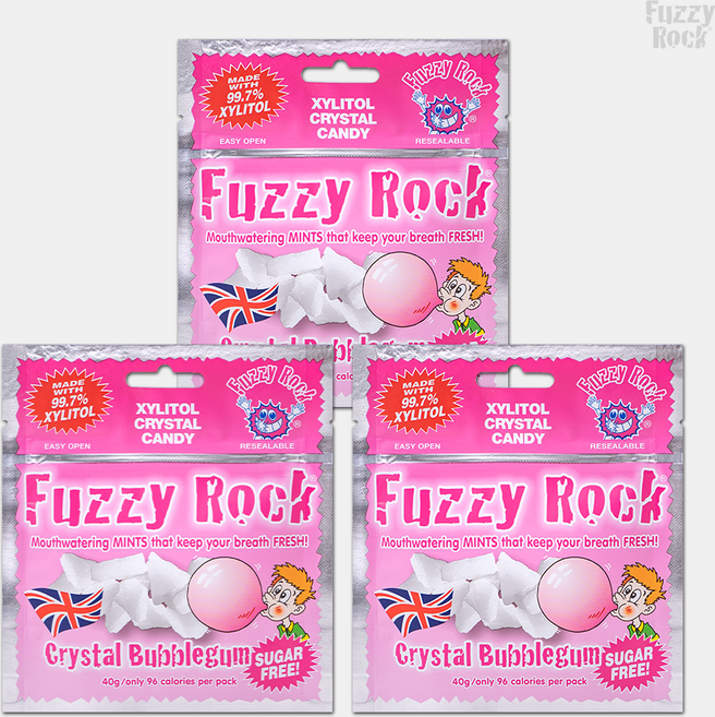퍼지락 자일리톨 캔디 버블껌향, 40g, 3개