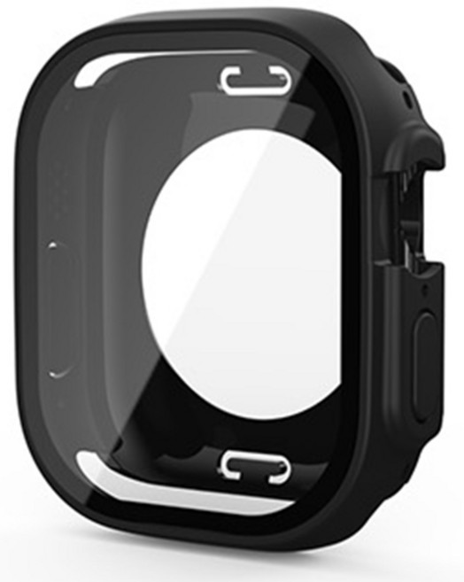 WA064 지모 애플워치 호환 풀커버 방수 케이스, 블랙, 49mm