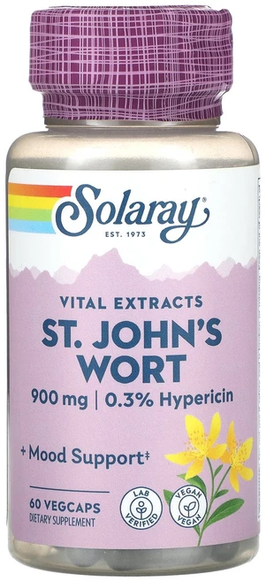 Solaray 필수 추출물 세인트존스워트 900mg 베지 캡슐 60정(캡슐 1정당 450mg), Solaray필수추출물세인트존스워트900mg베지캡슐60, 1개, 60정 - 쿠팡