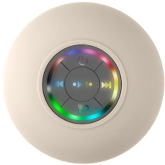 BONJOUR 방수 블루투스 스피커 LED 발광 방수 욕실 블루투스 스피커, 흰색