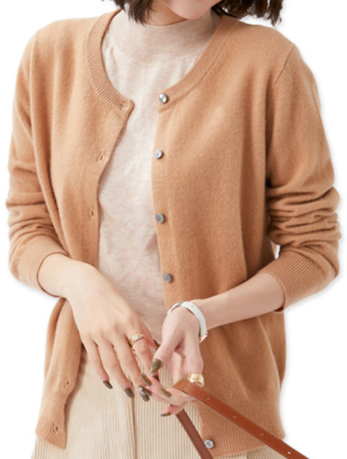 핑크셀럽 보들 라운드 니트 가디건