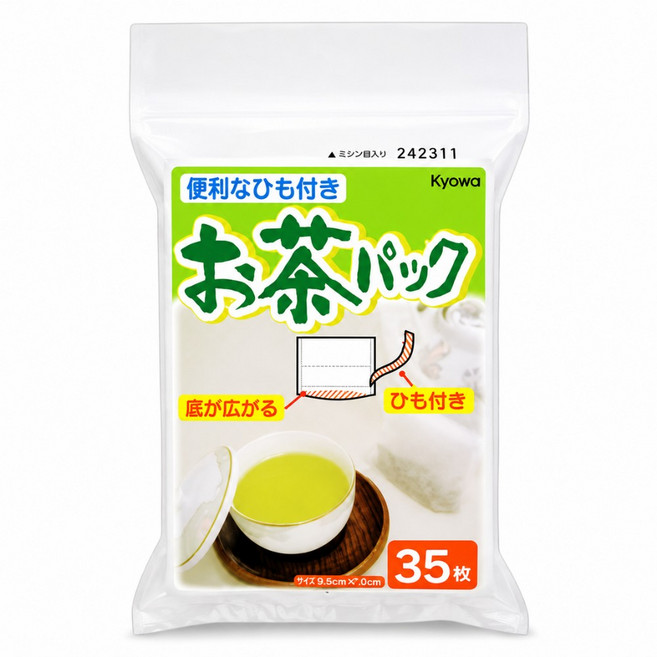 Kyowa 方便的附繩茶包 35入, 白色, 35枚