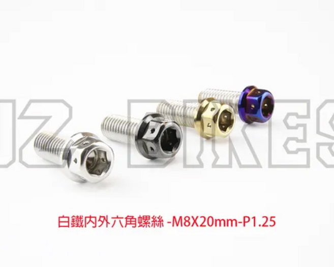 JZ BIKES 傑能商行 白鐵 M8 內外六角螺絲, 1個
