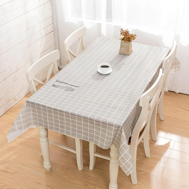 캠핑 PVC 방수 사각 식탁보, 그레이, 137 x 180 cm, 1개