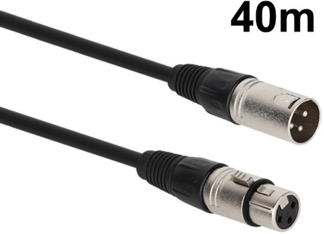 XLR 캐논 MF 연장케이블 40M CM-XLRS40, 1개, 블랙+실버