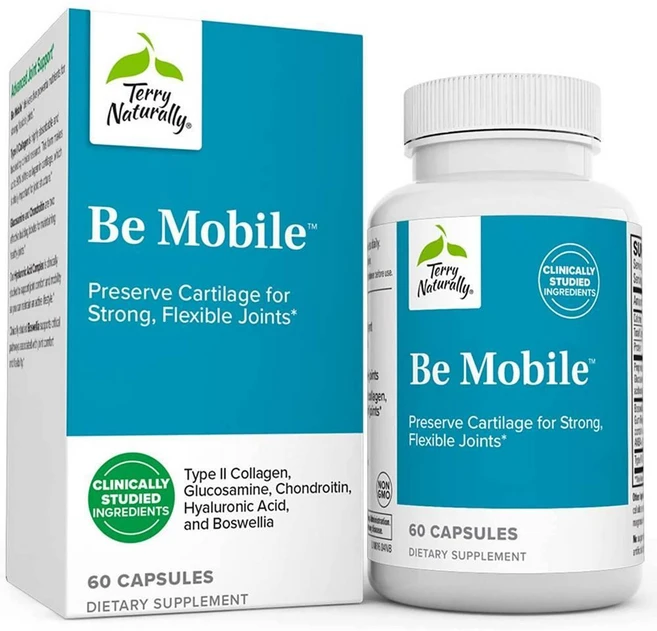테리 내추럴리 비 모바일 글루코사민 콘드로이친 히알루론산 캡슐 Terry Naturally Be Mobile, 60정, 1개 - 쿠팡