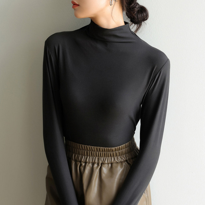 바바 여성 피치기모 반목티 긴팔 티셔츠