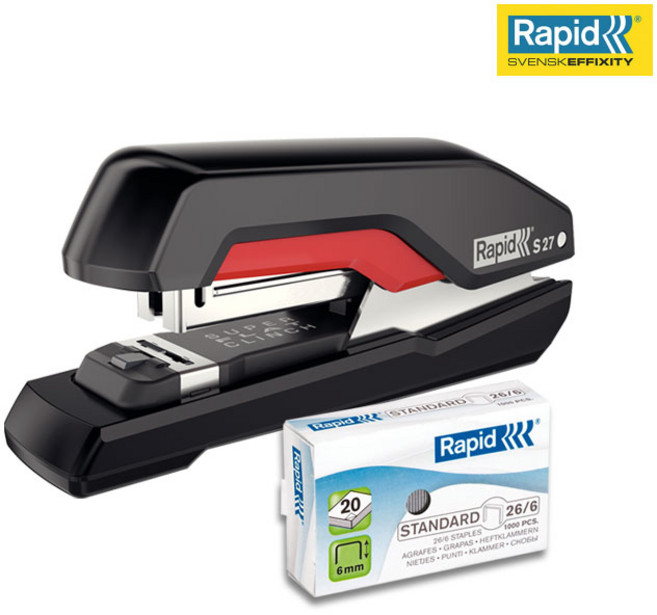 RAPID 라피드 완전평면 스테이플러 S27 30매 (전용침 1000발 포함), 화이트