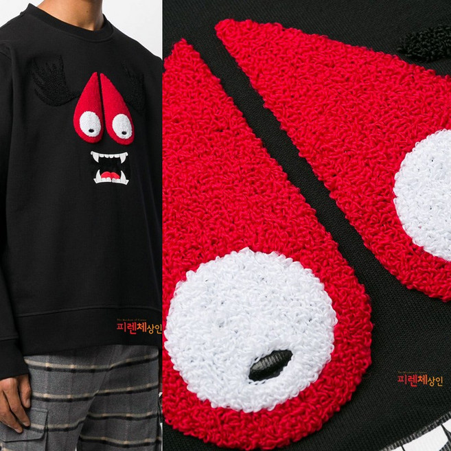 무스너클 19FW 블랙 레드몬스터 테리 맨투맨 MK8210MS 292