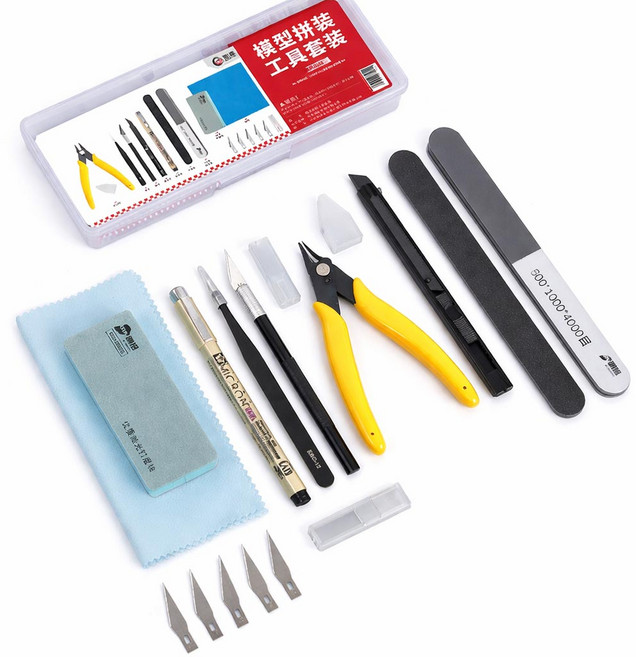 (PTS03)예스하비 건프라 프라모델 먹선펜 니퍼 사포 필수 공구세트 9종세트3