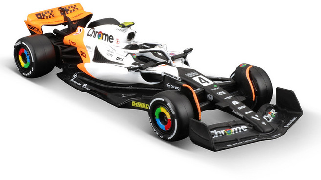 Burago 1:43 F1 레이싱카 맥라렌 MCL60 차량 시뮬레이션 합금 모형, 랜도 노리스 #4번지 모나코 역, 1개