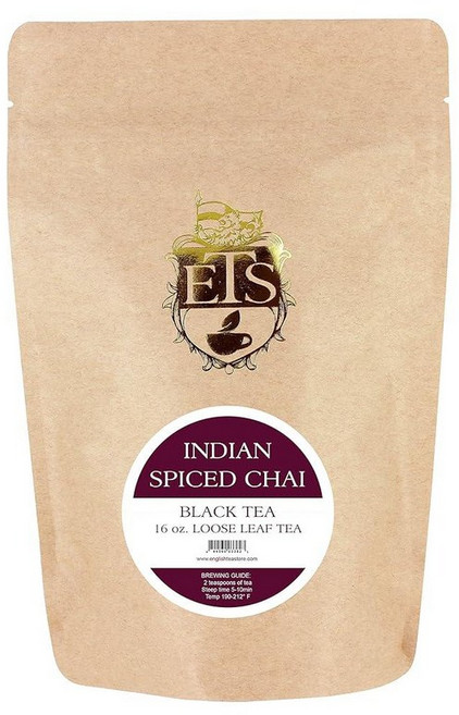 English Tea Store 루즈 리프 루이보스 허브 티 118.3ml(4온스), 인디언 스파이스 차이 티 파우치, 4 Ounce, 1개, 1개