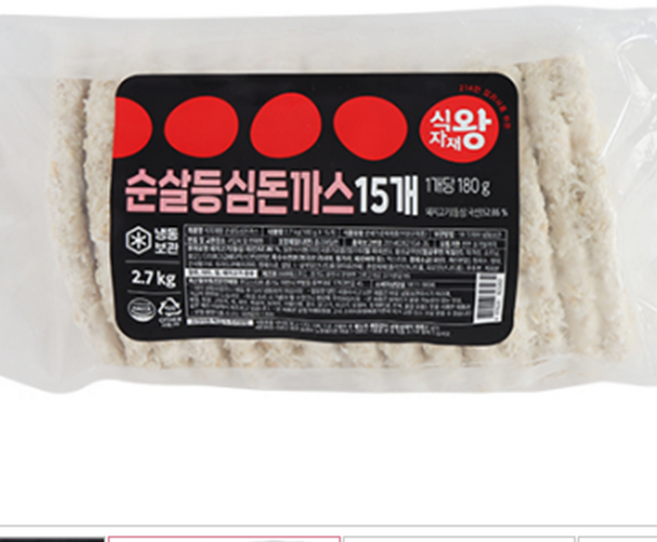 식자재왕 순살등심돈까스, 1개, 2.7kg