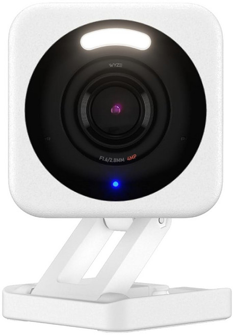 WYZE Cam v4(최신 모델) 2.5K AI 카메라 가정용 실내/외 모니터 및 반려동물 선명한 컬러 야간 구독 필요 없음 무료 전문가 도움, White, 1개