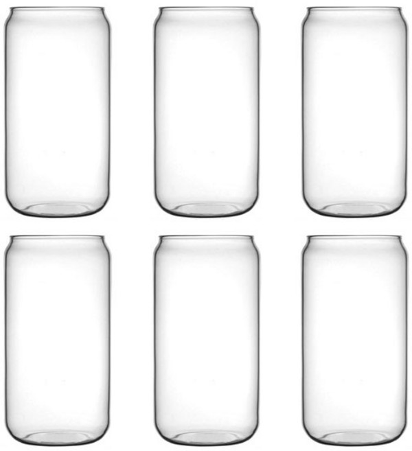 리빙안 비어캔글라스 커피프렌즈 유리컵 500ml, 6개