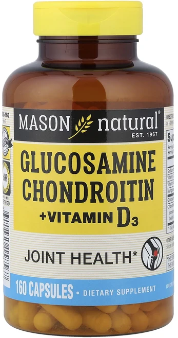 몸관리하세요 겨울입니다 Mason Natural 글루코사민 콘드로이틴 + 비타민D3 캡슐 160정 특별관리진행, MasonNatural글루코사민콘드로이틴비타민D3캡슐1 - 쿠팡