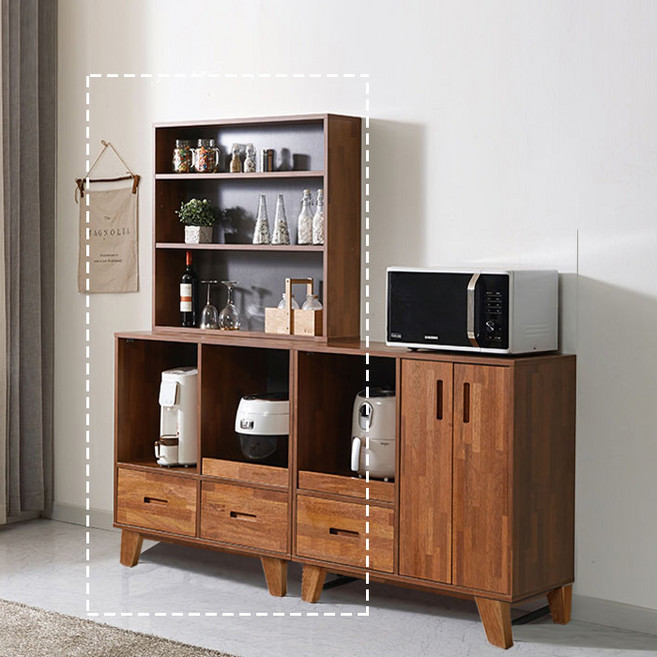 엘린까사 LPM 주방 상부 하부장 서랍장 세트, 멀바우