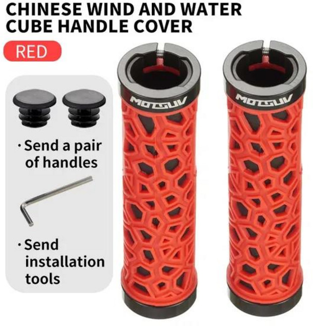 MOTSUV 자전거 핸들 바 그립 MTB 소프트 양면 잠금 커버 플러그 고무 미끄럼 방지 사이클링 액세서리 부품, 09 Style 1 Red, 1개