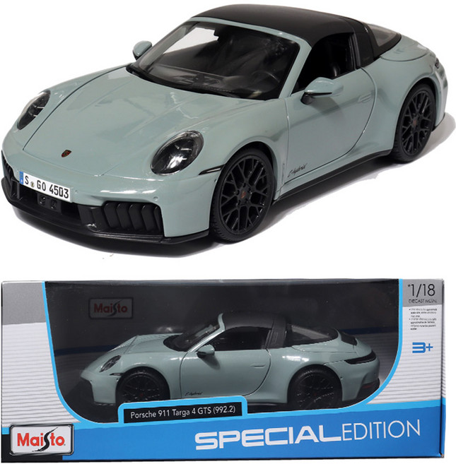마이스토 1:18 포르쉐 타르가 GTS 다이캐스트 모형 자동차장난감, 1개, 매트그린