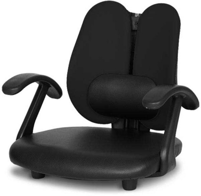 체어포커스 요추형 팔걸이 엠보좌식의자 EM05, 블랙