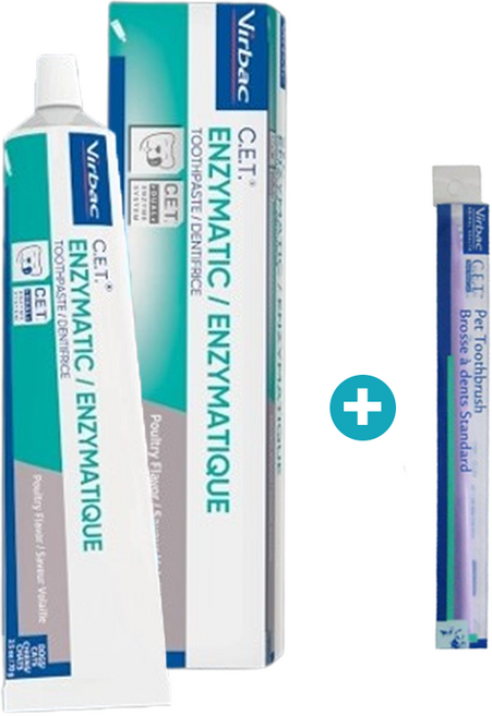 버박 치약 2종 치약 칫솔 세트 강아지 고양이 겸용 프랑스 수입 치약 닭고기맛/ 바닐라맛 치석제거 덴탈 치약, 70g, 1개