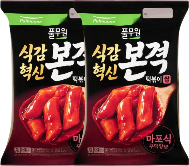 풀무원 식감혁신 본격 떡볶이 쌀떡볶이 마포식 420g 2개