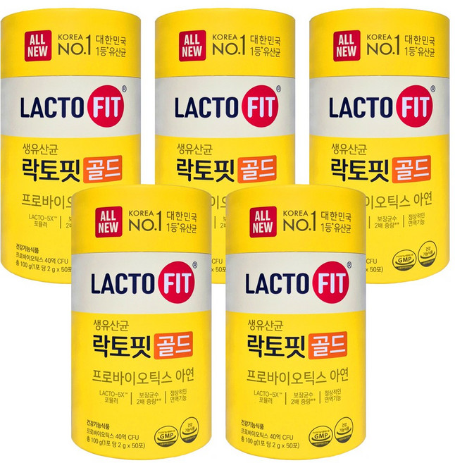 6위 - 종근당건강 락토핏 골드, 100g, 5개