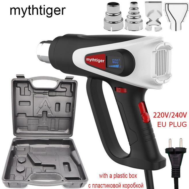 MYTHTIGER LCD 디스플레이 건 4 캐리 히트 에어 모터 노즐 핫 송풍기 박스 납땜용 건조기, 1.110V US PLUG, 1개