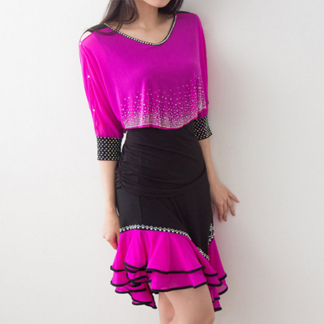 핑크요정 블라우스 40 50대 스포츠댄스복 라인 모던 왈츠 밸리 차차 섹시