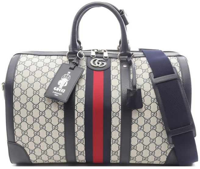 구찌 중고 보스턴 GG 수프림 미디엄 더플 백