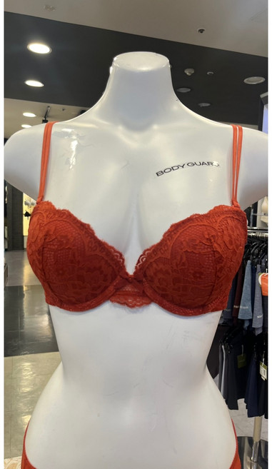 보디가드 플라워 드로잉 오렌지 레이스 브라 YOWBW802