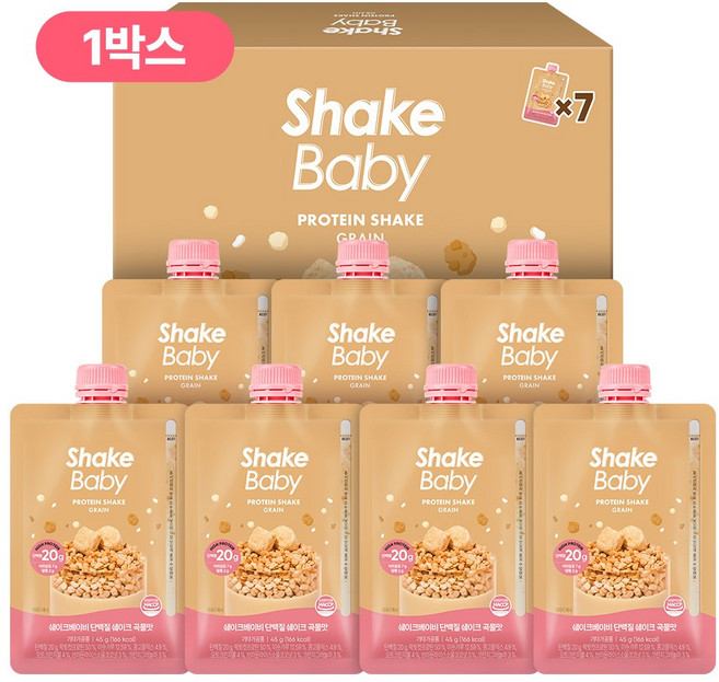 쉐이크베이비 단백질 쉐이크 곡물맛 파우치, 45g, 7개