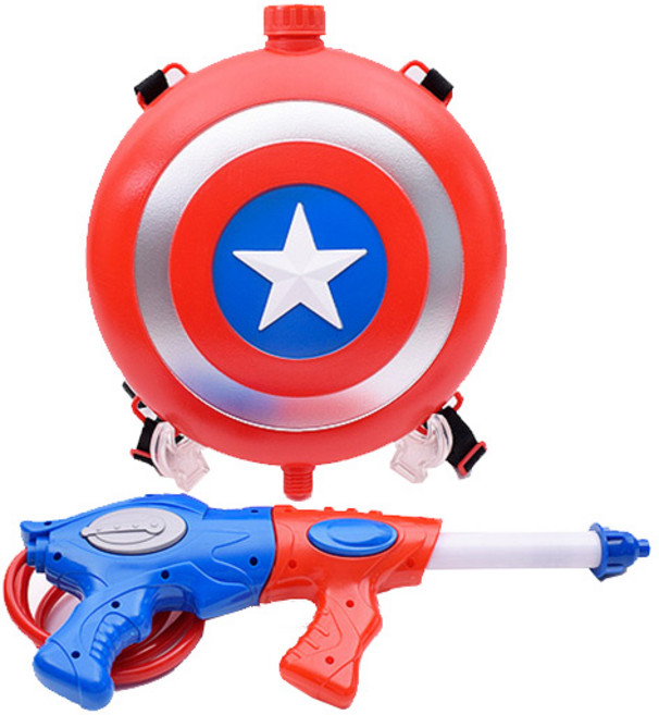 마블 캡틴아메리카 마스크 배낭 물총, 혼합 색상