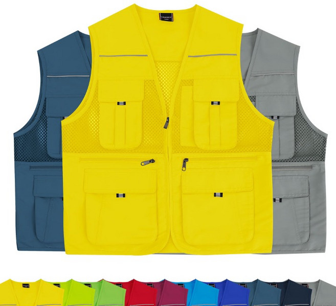여름 왕망사조끼 메쉬 주머니 작업조끼 메쉬 빅사이즈 단체 작업복 낚시 공사장 방역 보건 안전 청소