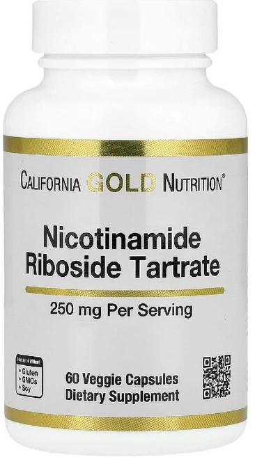 니코틴아마이드 리보사이드 Tartrate(NR) 250mg 60캡슐 캘리포니아골드뉴트리션, 1개, 60정 - 쿠팡
