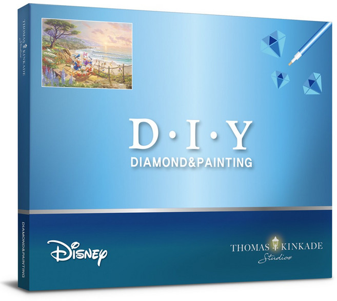 디즈니 토마스 킨케이드 도널드와 데이지 보석십자수 캔버스 40x50cm DT5011, 1개, 혼합