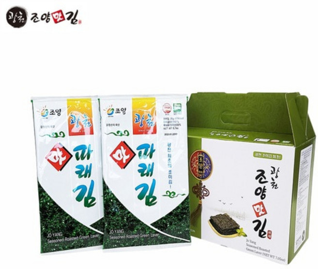 광천 조양 맛 파래 조미 전장김 10봉지 (20g 5매), 10개