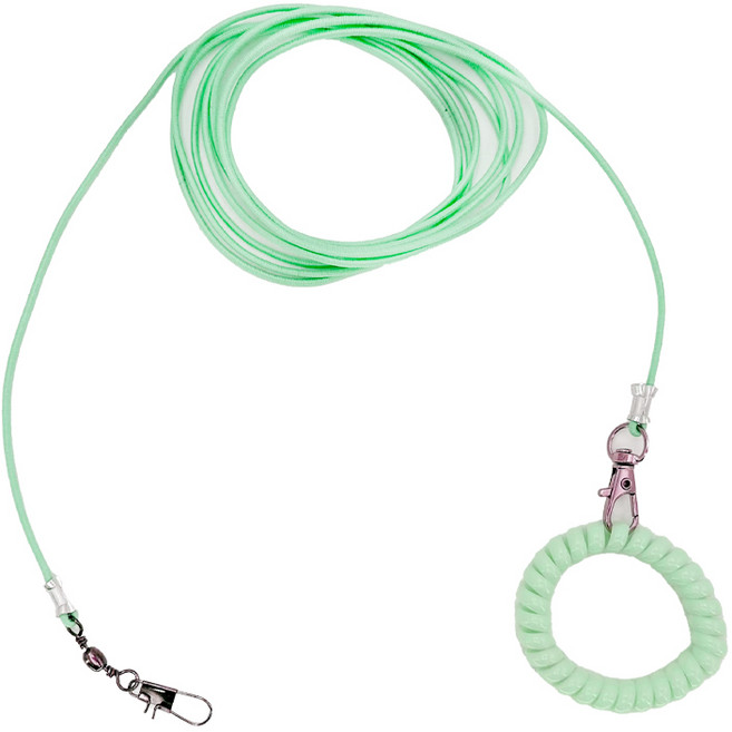 앵무새 발목링 탄성 리드줄 2m 외출 산책용 안전 리드줄, 1개, 그린