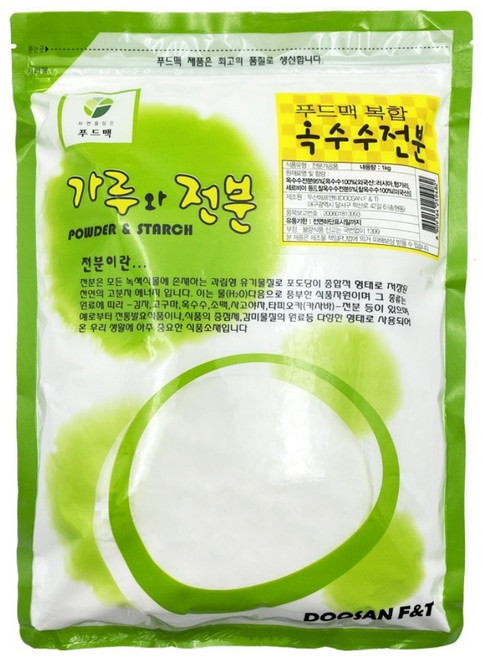 푸르맘 100% 옥수수전분, 1개, 1kg