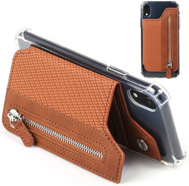 하루도감 핸드폰지갑 카드 포켓, 브라운, 1개